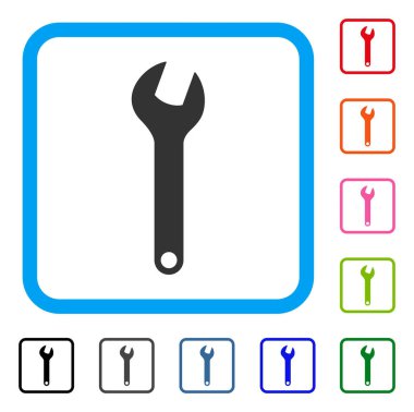 İngiliz anahtarı simgesini çerçeveli