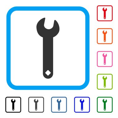 İngiliz anahtarı simgesini çerçeveli