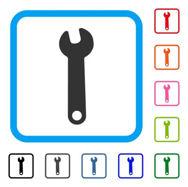 İngiliz anahtarı simgesini çerçeveli