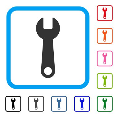 İngiliz anahtarı simgesini çerçeveli