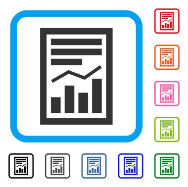 Grafik rapor sayfa simgesi çerçeveli