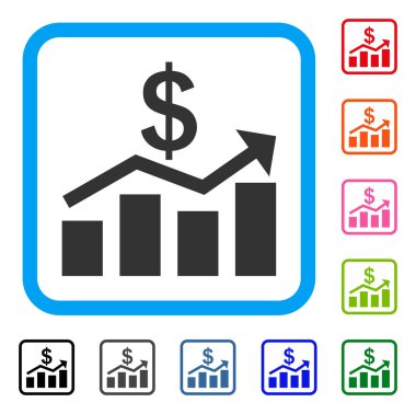 Satış grafiği simgesi çerçeveli