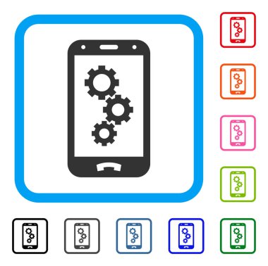 Simge akıllı telefon App Gears çerçeveli