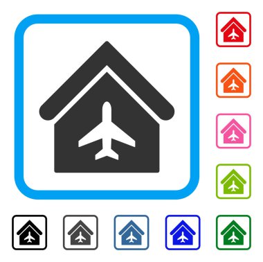 Uçak Hangar simgesi çerçeveli