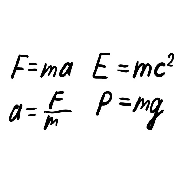 Machtphysik Formeln kritzeln Skizze — Stockvektor