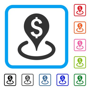 İş coğrafi hedefleme simgesi çerçeveli