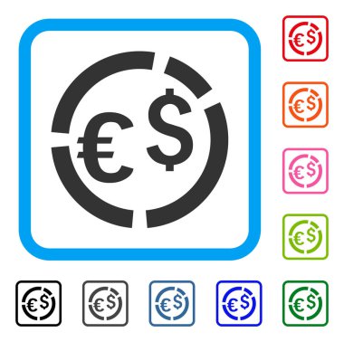 Para birimi diyagram simgesi çerçeveli