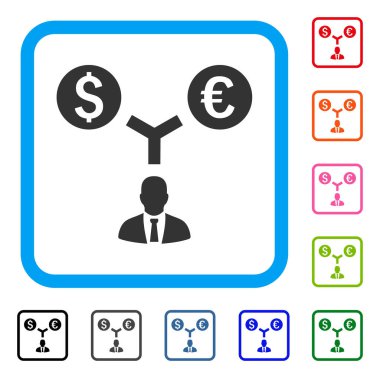 Para birimi yönetimi simgesi çerçeveli