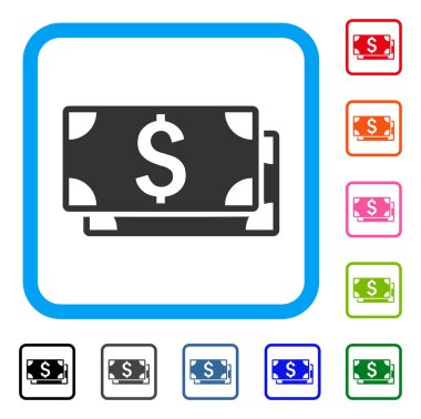 Doları banknot simgesi çerçeveli