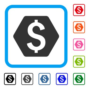 Doları altıgen simgesi çerçeveli