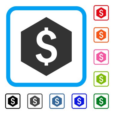 Doları altıgen simgesi çerçeveli