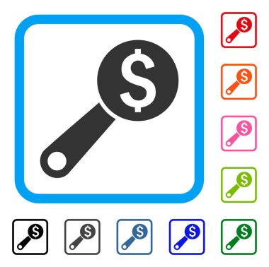 Finansal denetim büyüteç simgesini çerçeveli