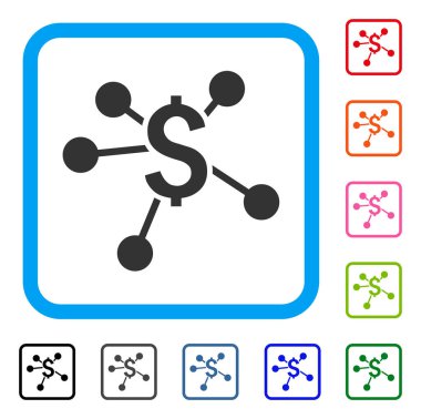 Finansal bağlantılar simgesi çerçeveli