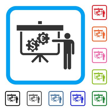 Uluslararası proje bankacılık simgesi çerçeveli