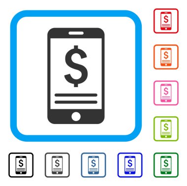 Mobil bankacılık simgesi çerçeveli
