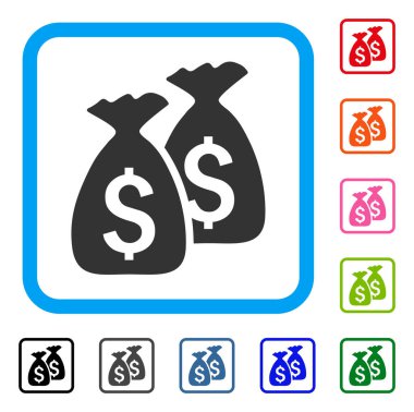 Para çantaları simgesi çerçeveli