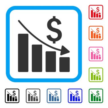 Satış kriz grafik simge çerçeveli
