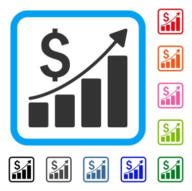 Satış büyüme grafik simge çerçeveli
