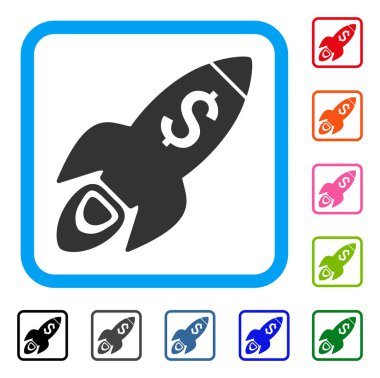 Başlangıç Roket fırlatma simgesi çerçeveli