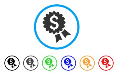 Ödülü mühür bankacılık yuvarlak simge