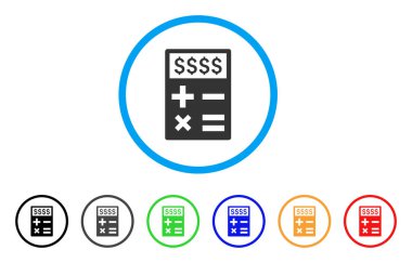 İş hesap makinesi yuvarlak simge