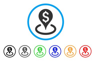 İş coğrafi hedefleme yuvarlak simge