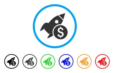 İş başlangıç roket yuvarlak simge