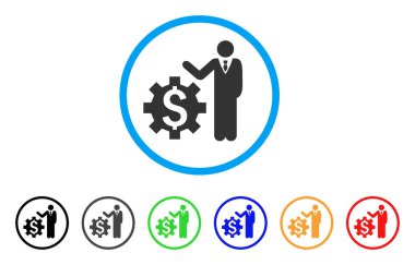 İşadamı seçenekleri yuvarlak simgesi