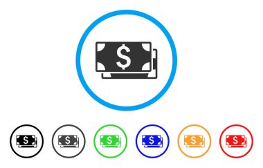 Doları banknot yuvarlak simge