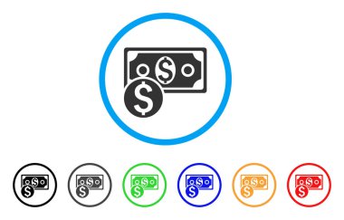 Doları nakit yuvarlak simge