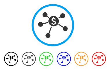 Finansal ağ yuvarlak simge