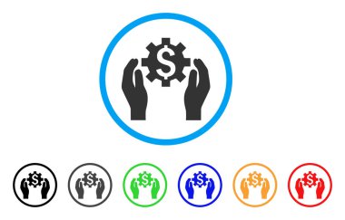 Finansal seçenekler eller yuvarlak simge bakım