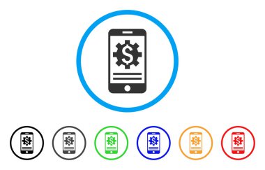 Mobil banka seçenekleri yuvarlak simgesi