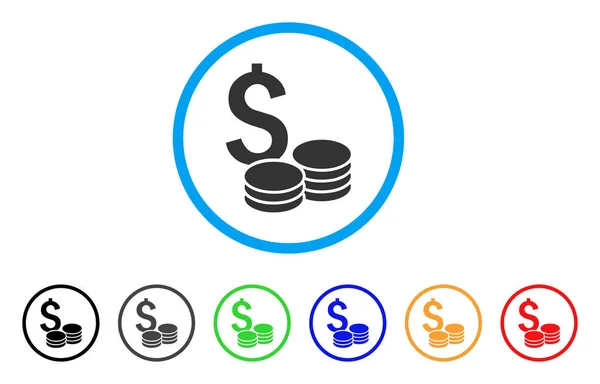 Dolar gotówki ikona zaokrąglone — Wektor stockowy