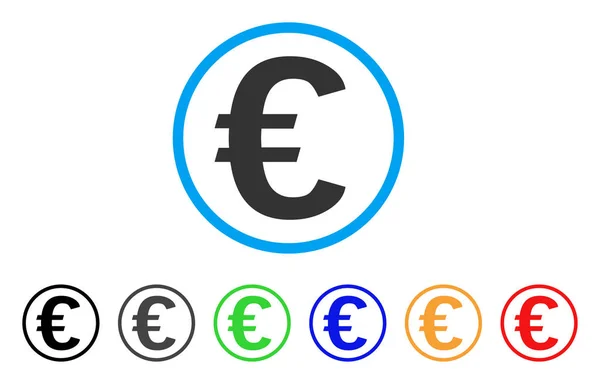 Símbolo del euro redondeado icono — Vector de stock