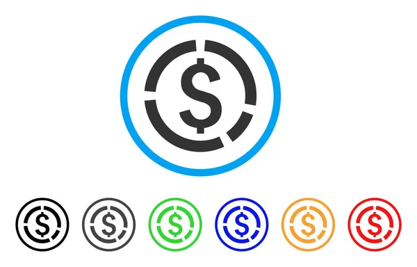 Financiële Diagram afgeronde pictogram — Stockvector