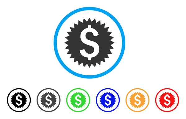 Financiële Seal afgerond pictogram — Stockvector