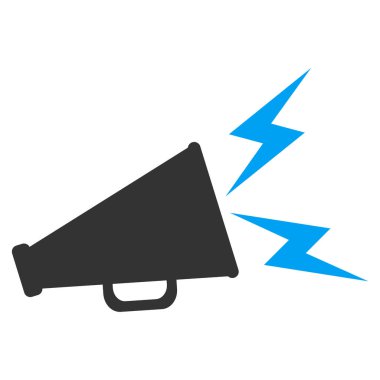 Uyarı megafon düz vektör simgesi