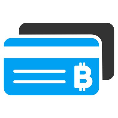 Düz vektör simge Bitcoin banka kartları