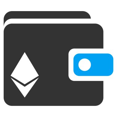 Ethereum çanta düz vektör simgesi