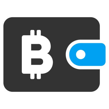 Bitcoin kese düz vektör simgesi