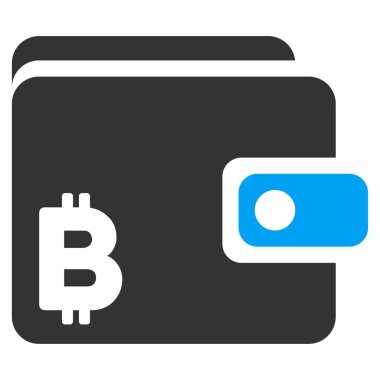 Bitcoin cüzdan düz vektör simgesi
