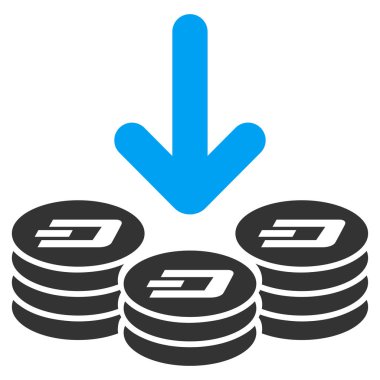 Dash paralar gelir düz vektör simgesi