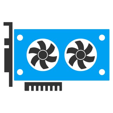 Çift Gpu ekran kartı düz vektör simgesi