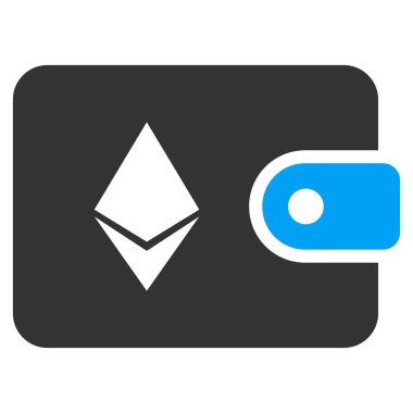 Ethereum cüzdan düz vektör simgesi