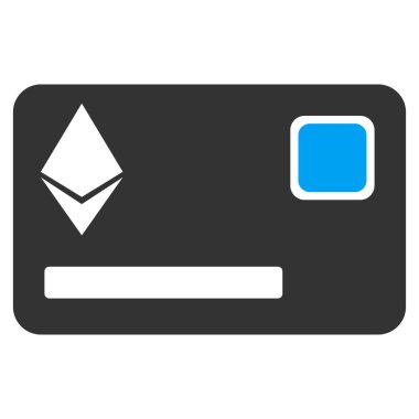 Ethereum kredi kartı düz vektör simgesi