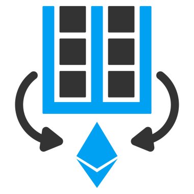 Çiftlik düz vektör simge madencilik Ethereum