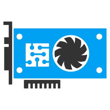GPU hızlandırıcı kart düz vektör simgesi