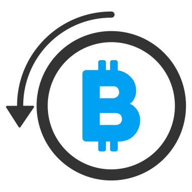 Bitcoin ödeme düz vektör simgesi geri al