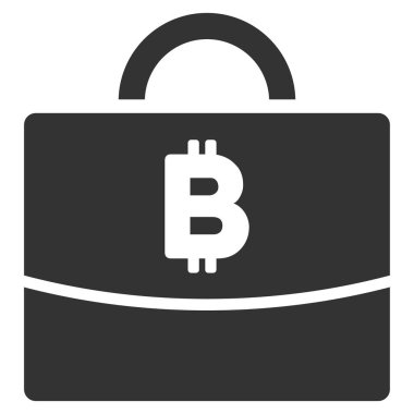 Bitcoin muhasebe büyük düz vektör simgesi